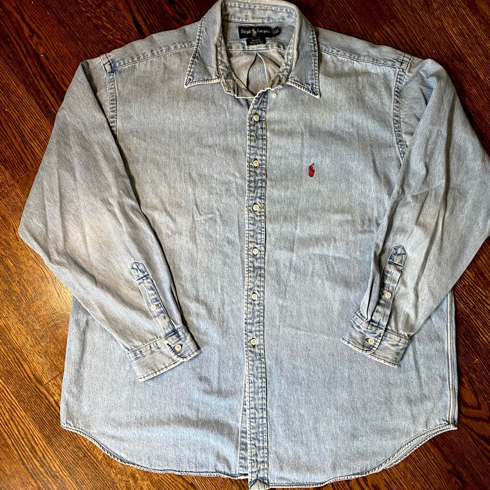 Vintage Ralph Lauren light wash denim shirt
